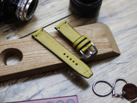 MUNSEL YELLOW HAND-CRAFTED WATCH STRAPS - MINIMAL STITCHED