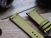 MUNSEL YELLOW HAND-CRAFTED WATCH STRAPS - MINIMAL STITCHED