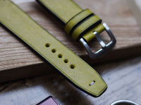 MUNSEL YELLOW HAND-CRAFTED WATCH STRAPS - MINIMAL STITCHED