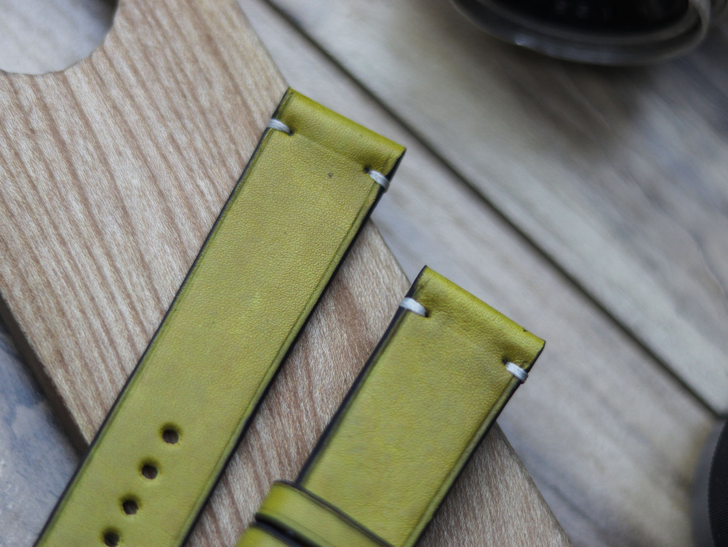 MUNSEL YELLOW HAND-CRAFTED WATCH STRAPS - MINIMAL STITCHED