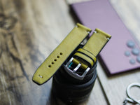 MUNSEL YELLOW HAND-CRAFTED WATCH STRAPS - MINIMAL STITCHED