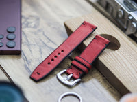 PRISMATIC RED HAND-CRAFTED WATCH STRAPS - MINIMAL STITCHED