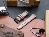 HARBOR GREY HAND-CRAFTED WATCH STRAPS - BOX STITCHED