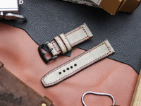 HARBOR GREY HAND-CRAFTED WATCH STRAPS - BOX STITCHED