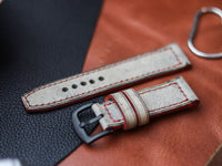 HARBOR GREY HAND-CRAFTED WATCH STRAPS - BOX STITCHED