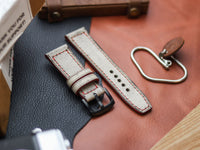 HARBOR GREY HAND-CRAFTED WATCH STRAPS - BOX STITCHED