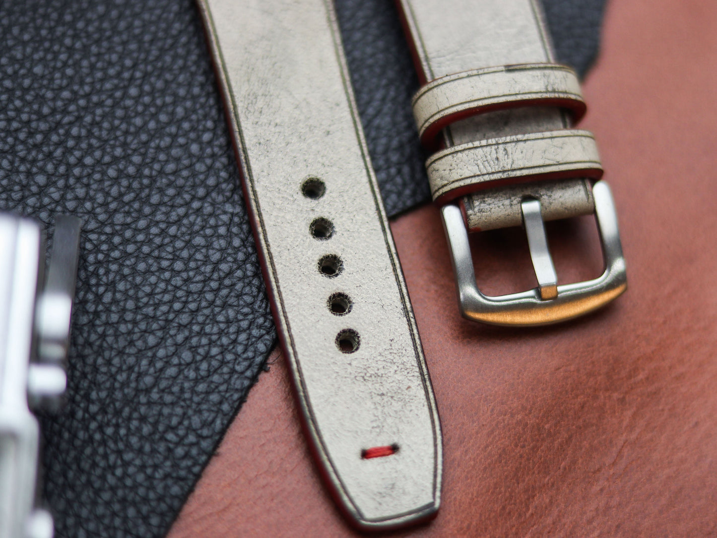 HARBOR GREY HAND-CRAFTED WATCH STRAPS - MINIMAL STITCHED