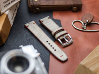 HARBOR GREY HAND-CRAFTED WATCH STRAPS - MINIMAL STITCHED