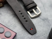 PHANTOM BLACK HAND-CRAFTED WATCH STRAPS - MINIMAL STITCHED