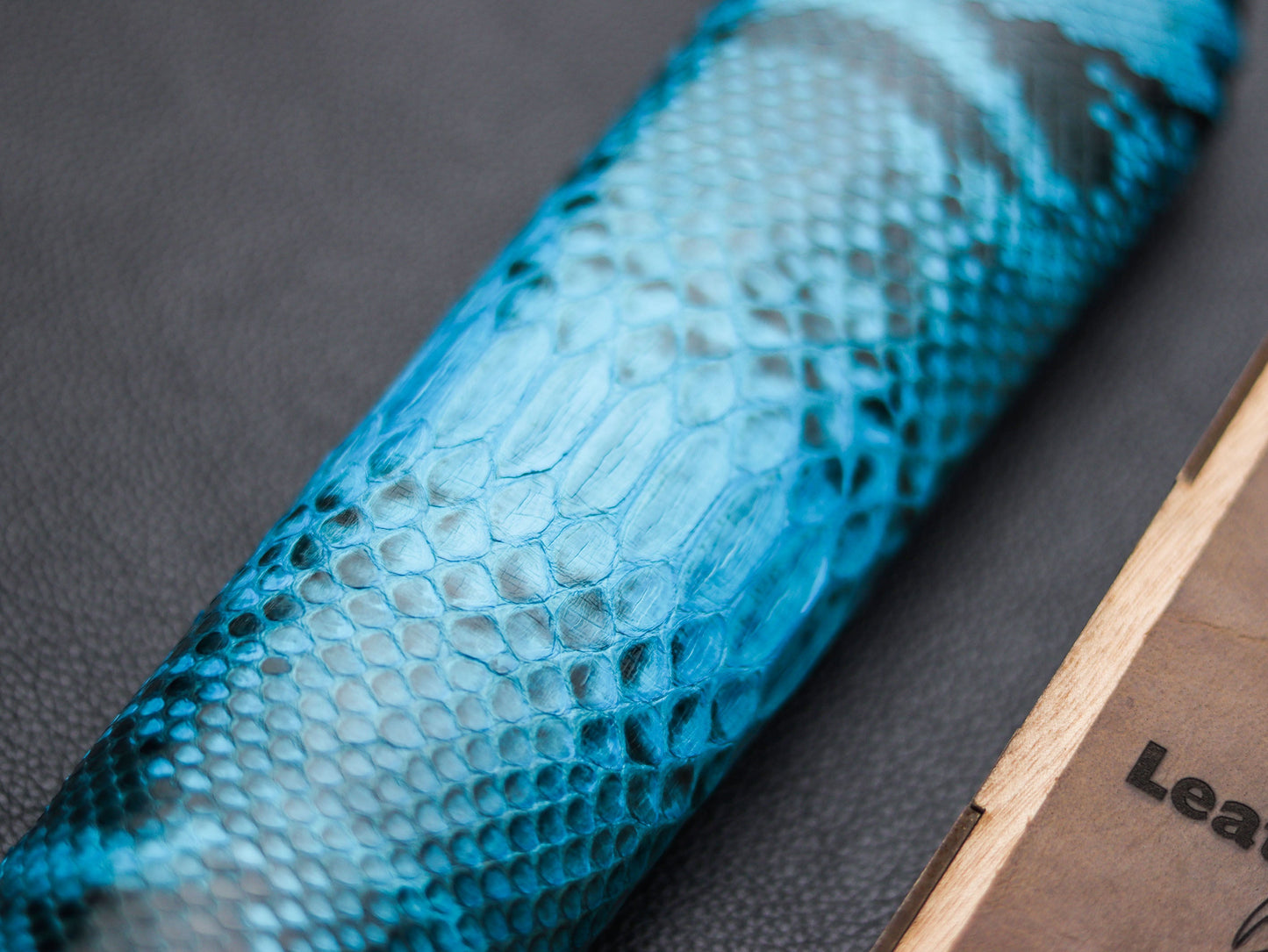 CERULEAN BLUE PYTHON SKIN PHONE CASE (CENTER SCALES)