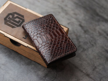 ARTEMUS - BIFOLD WALLET PECAN BROWN PYTHON SKIN