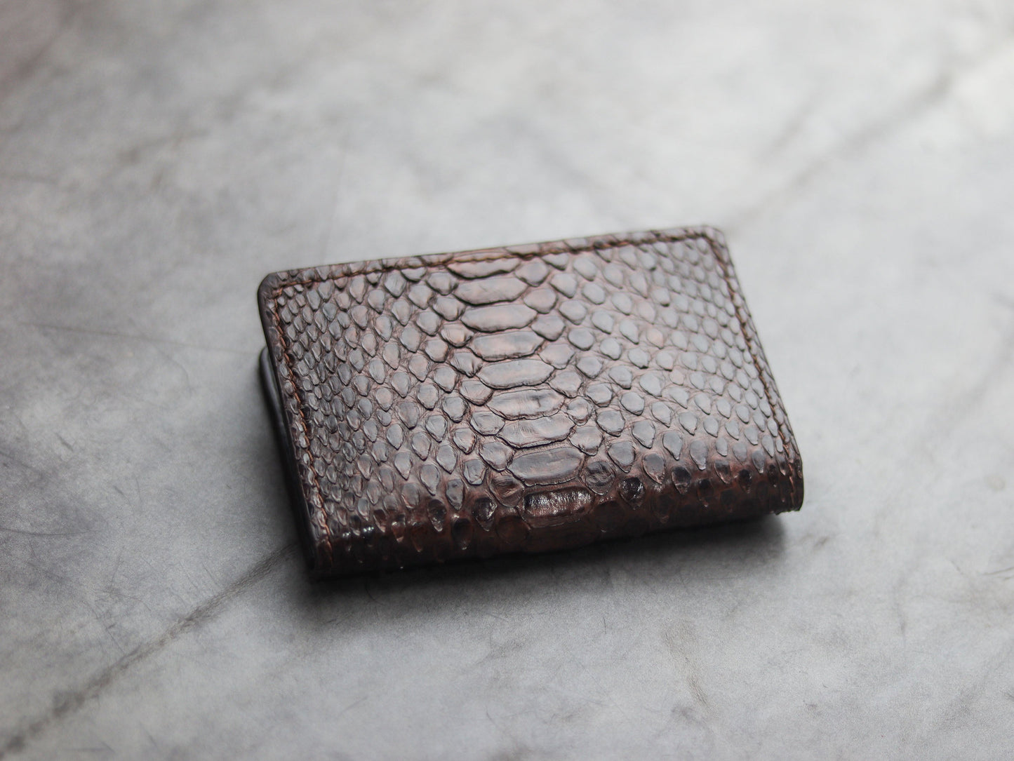 ARTEMUS - BIFOLD WALLET PECAN BROWN PYTHON SKIN