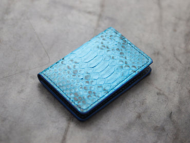 ARTEMUS - BIFOLD WALLET CERULEAN BLUE PYTHON SKIN