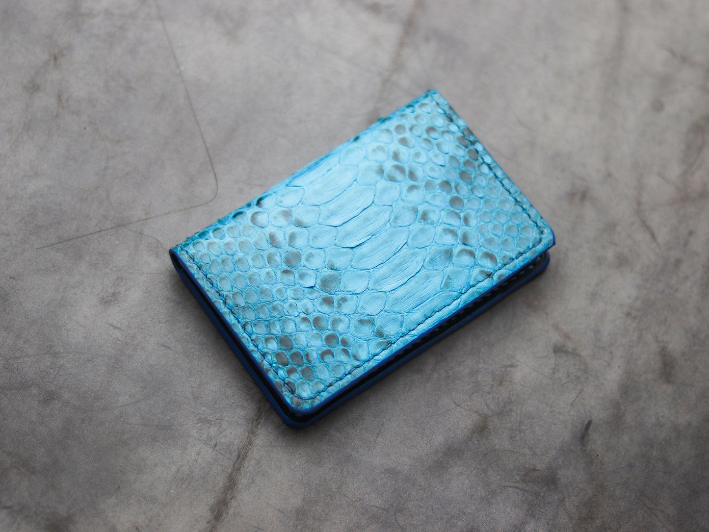 ARTEMUS - BIFOLD WALLET CERULEAN BLUE PYTHON SKIN