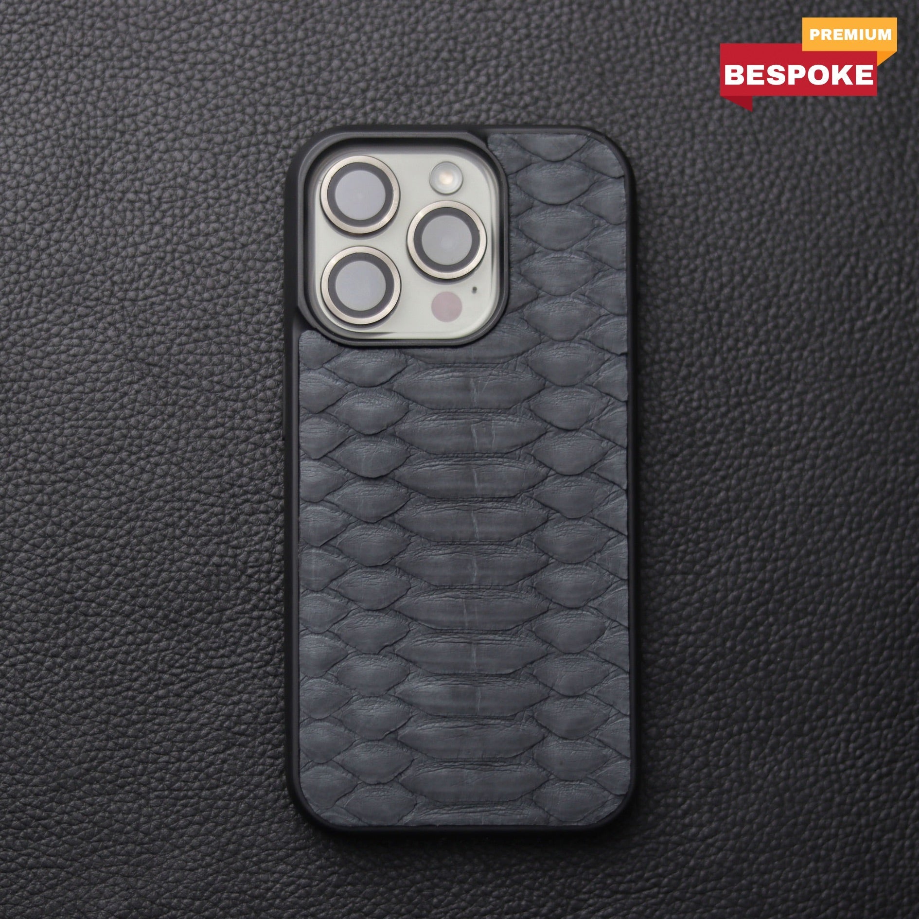 SLATE GRAY PYTHON SKIN PHONE CASE (CENTER SCALES)