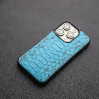 CERULEAN BLUE PYTHON SKIN PHONE CASE (CENTER SCALES)