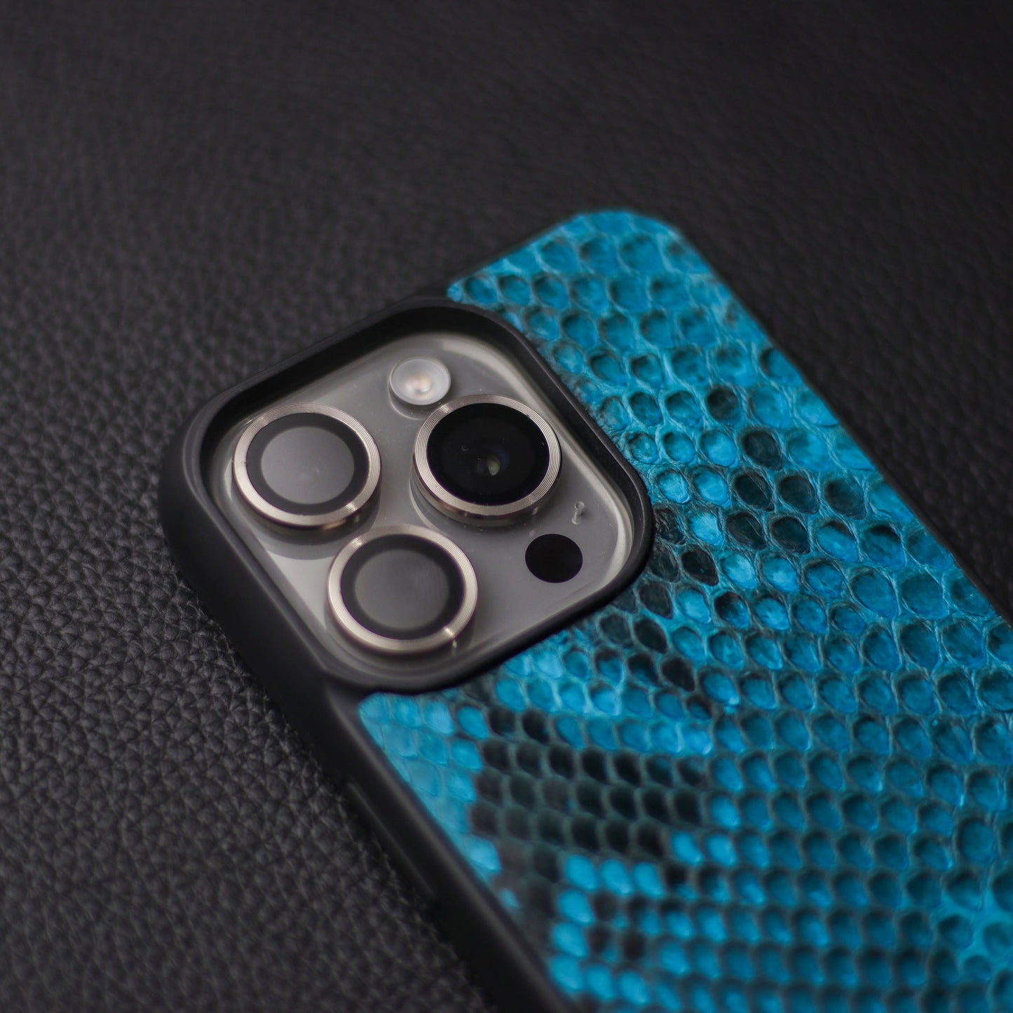 CERULEAN BUE PYTHON SKIN PHONE CASE