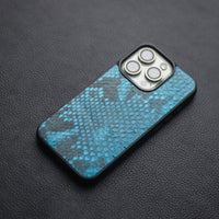 CERULEAN BUE PYTHON SKIN PHONE CASE