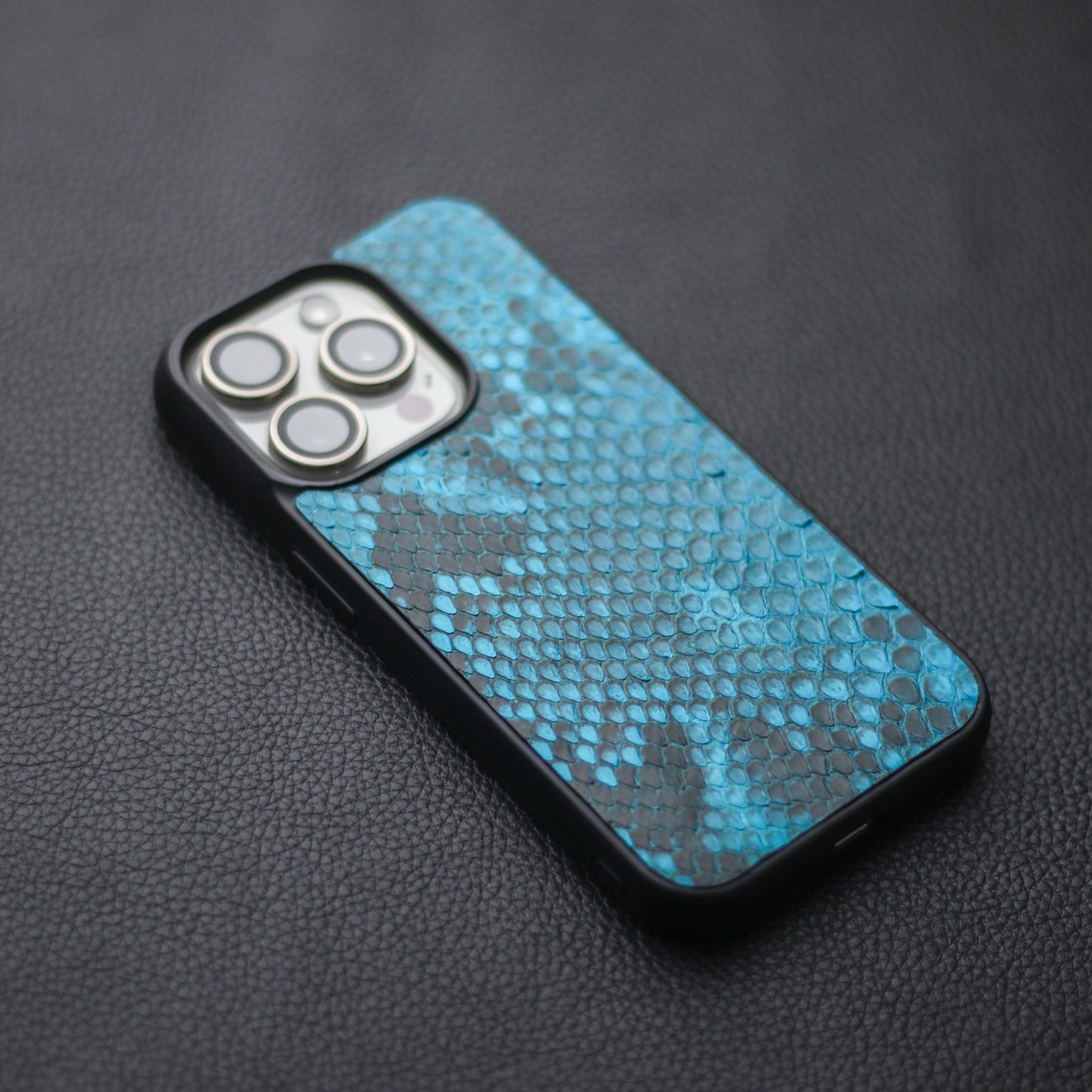 CERULEAN BUE PYTHON SKIN PHONE CASE