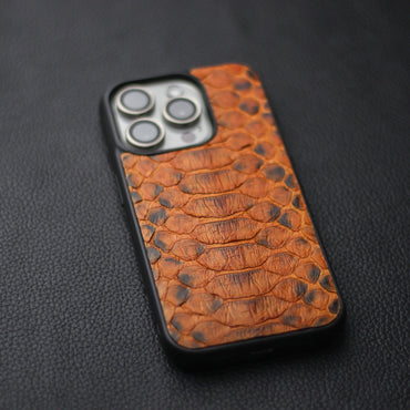 COPPER BROWN PYTHON SKIN PHONE CASE (CENTER SCALES)