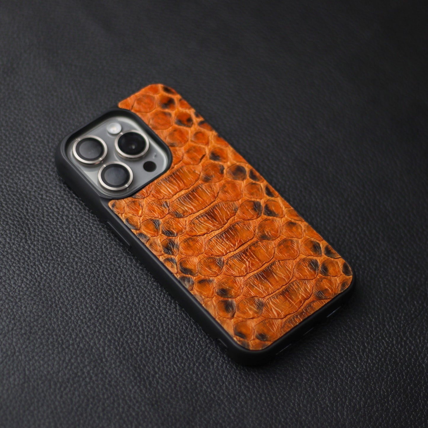 COPPER BROWN PYTHON SKIN PHONE CASE (CENTER SCALES)