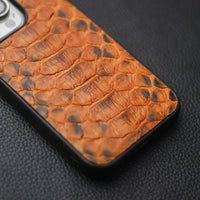 COPPER BROWN PYTHON SKIN PHONE CASE (CENTER SCALES)