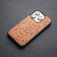 COPPER BROWN PYTHON SKIN PHONE CASE (CENTER SCALES)