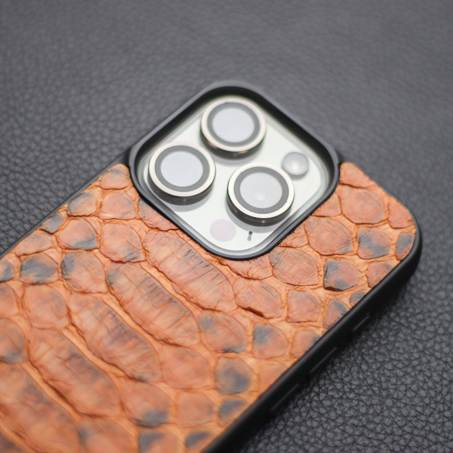 COPPER BROWN PYTHON SKIN PHONE CASE (CENTER SCALES)