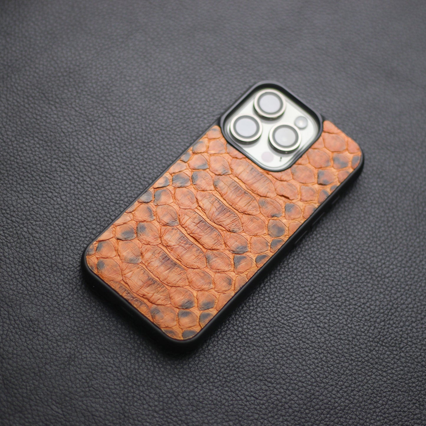 COPPER BROWN PYTHON SKIN PHONE CASE (CENTER SCALES)