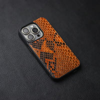 COPPER BROWN PYTHON SKIN PHONE CASE