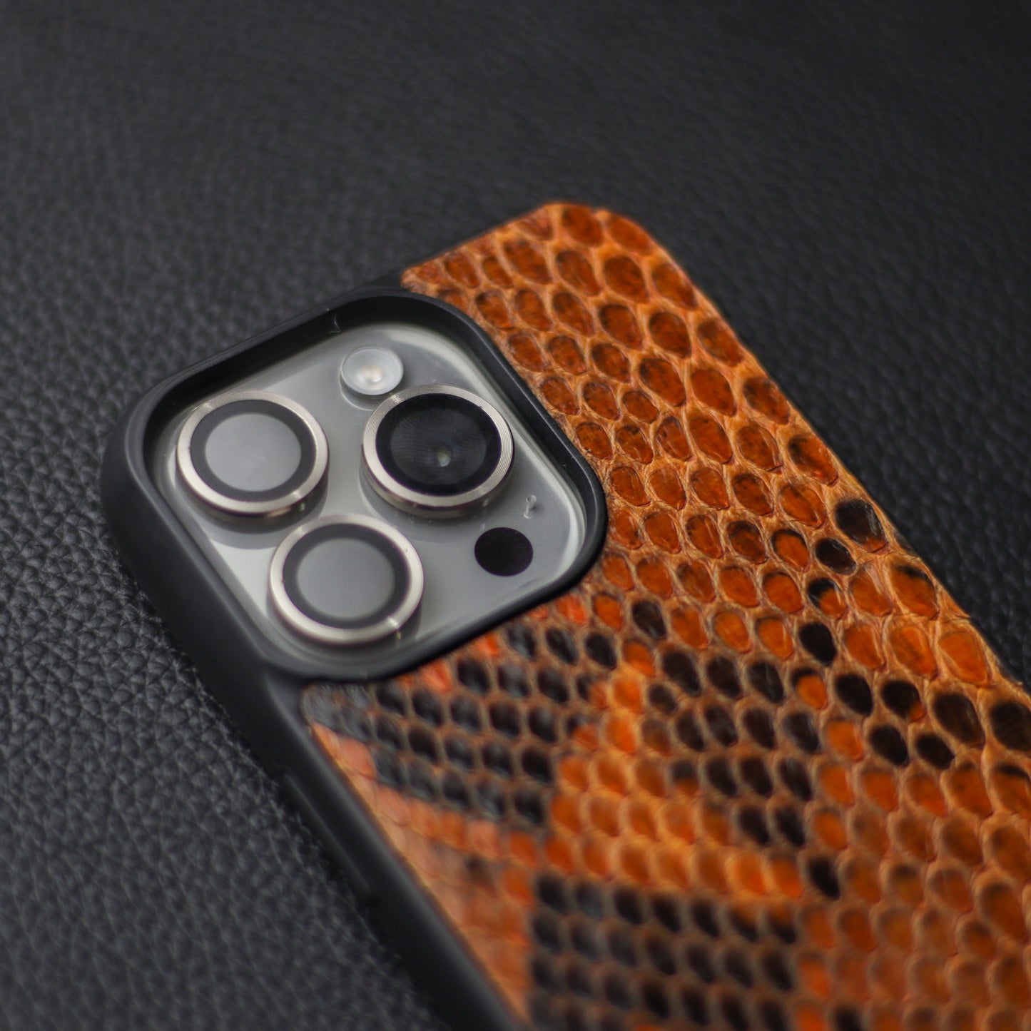 COPPER BROWN PYTHON SKIN PHONE CASE