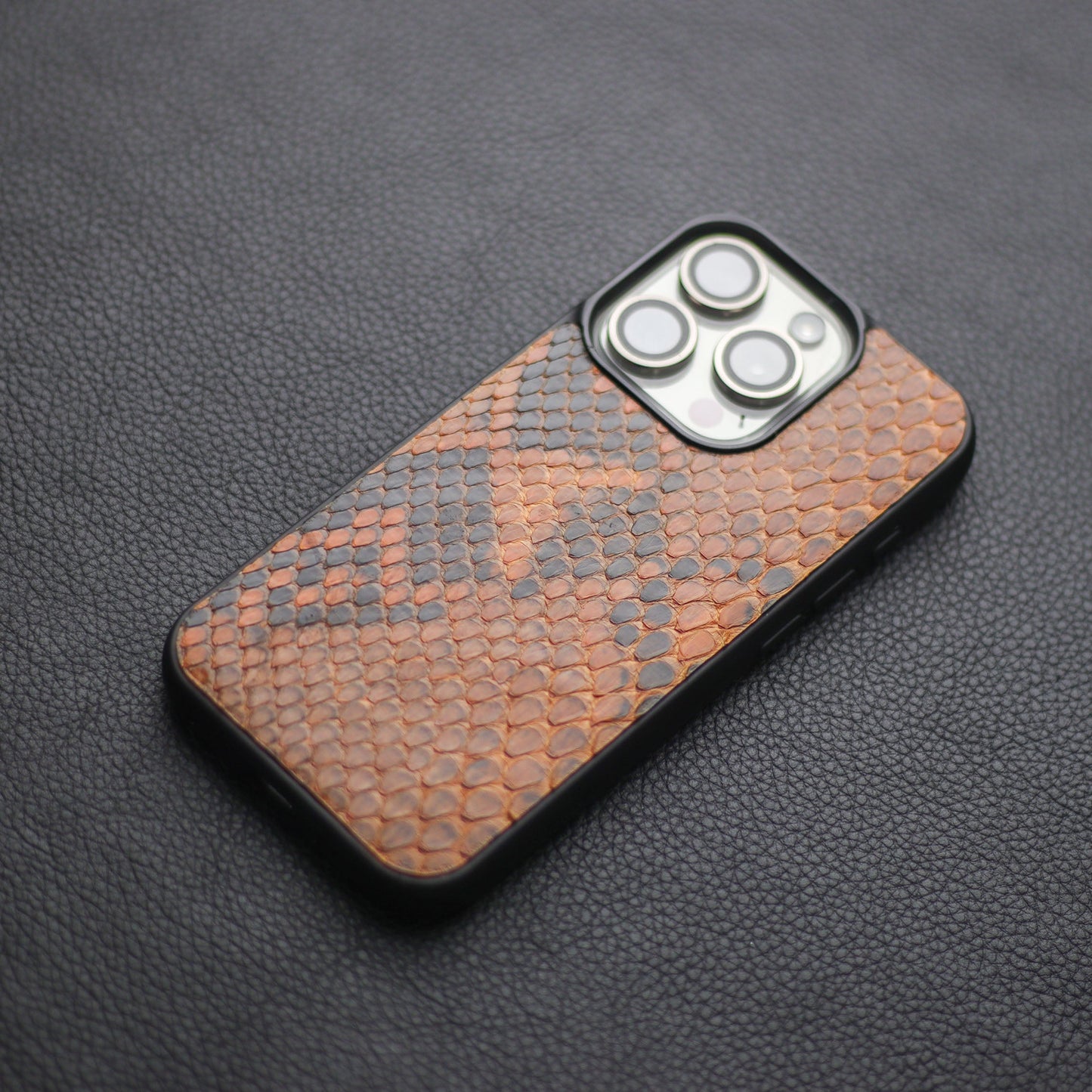 COPPER BROWN PYTHON SKIN PHONE CASE