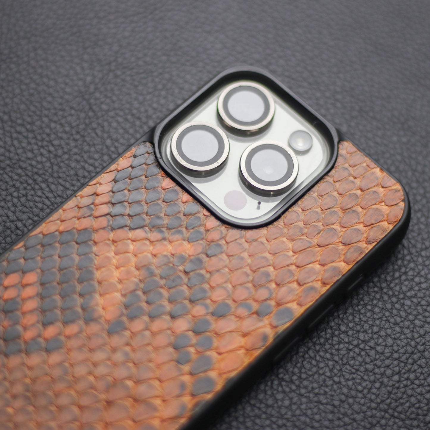 COPPER BROWN PYTHON SKIN PHONE CASE