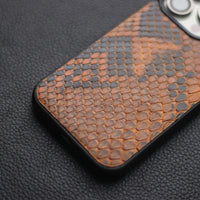 COPPER BROWN PYTHON SKIN PHONE CASE