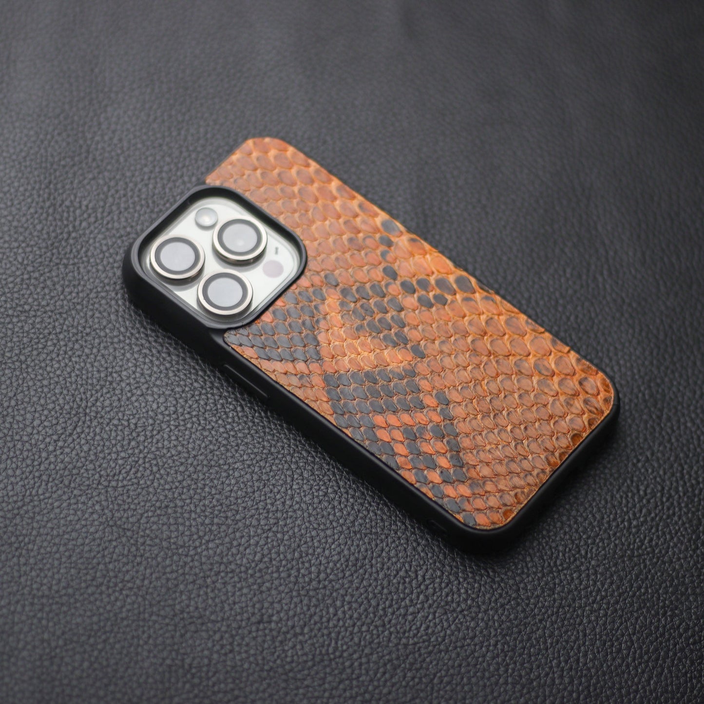 COPPER BROWN PYTHON SKIN PHONE CASE