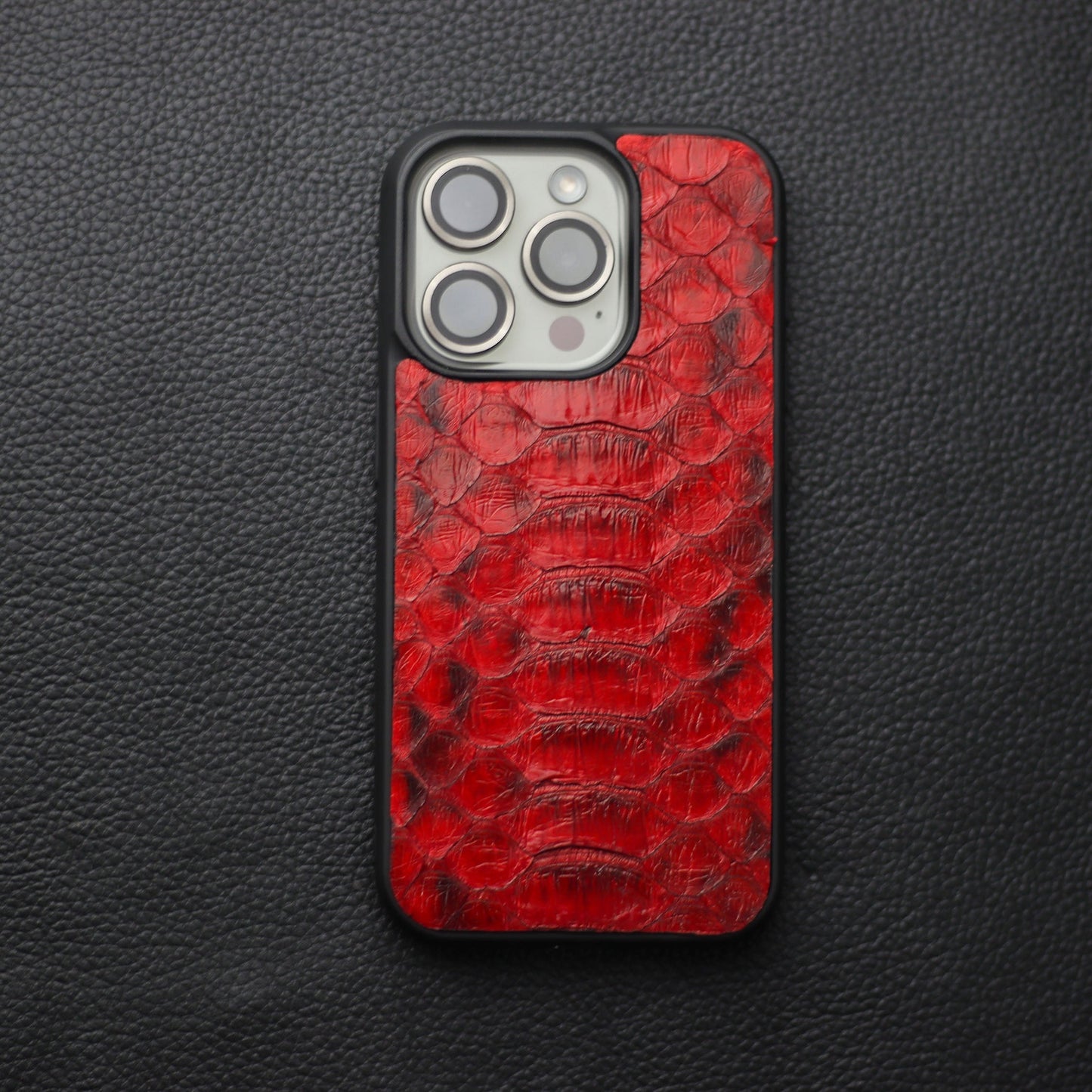 VENETIAN RED PYTHON SKIN PHONE CASE (CENTER SCALES)