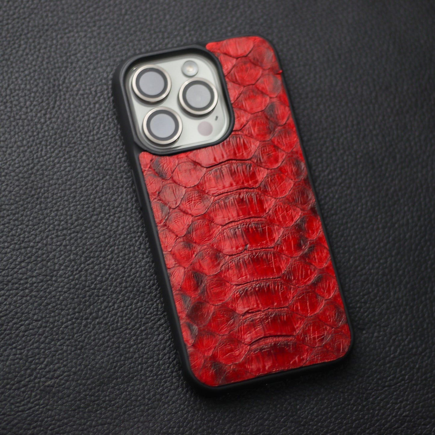 VENETIAN RED PYTHON SKIN PHONE CASE (CENTER SCALES)