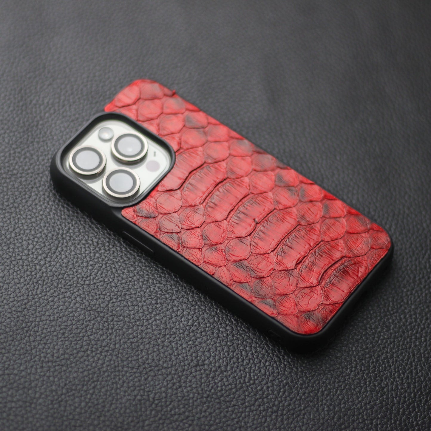 VENETIAN RED PYTHON SKIN PHONE CASE (CENTER SCALES)