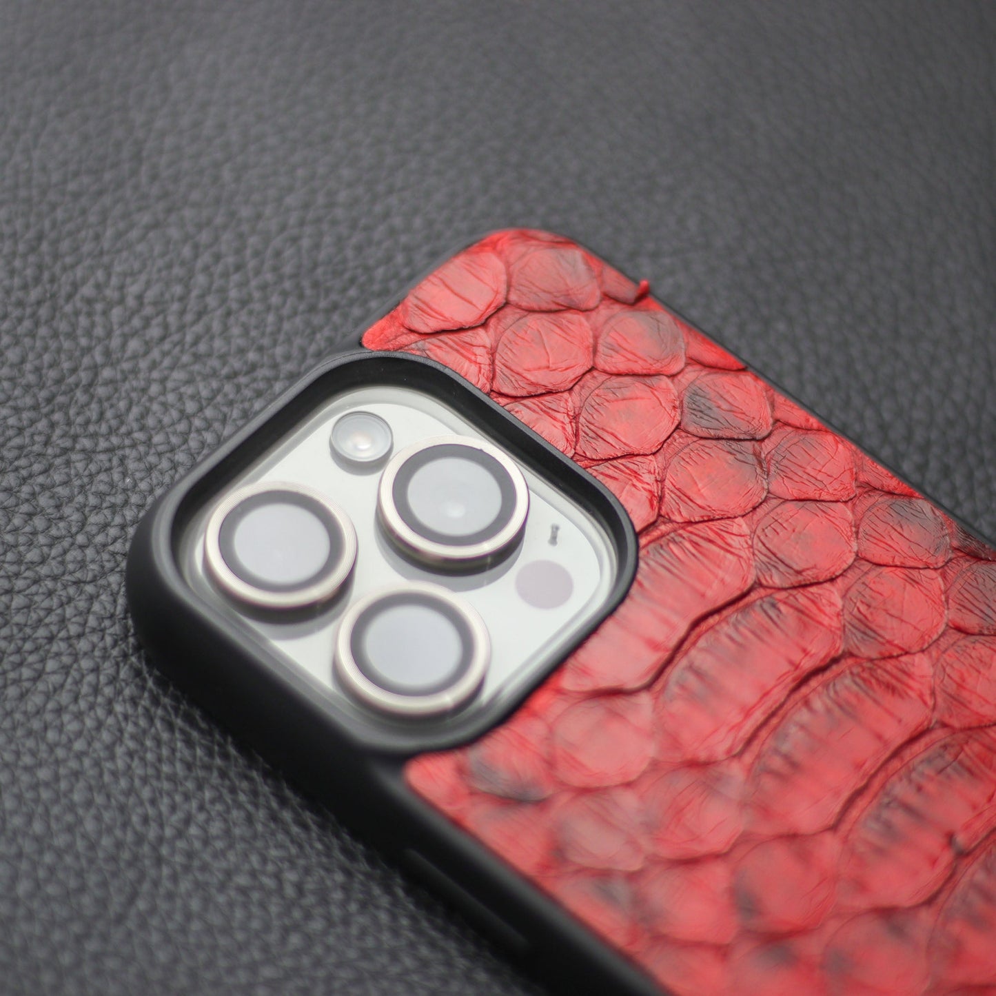 VENETIAN RED PYTHON SKIN PHONE CASE (CENTER SCALES)