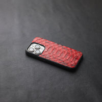 VENETIAN RED PYTHON SKIN PHONE CASE (CENTER SCALES)