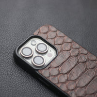 PECAN BROWN PYTHON SKIN PHONE CASE (CENTER SCALES)