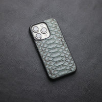 IRIDIUM GRAY PYTHON SKIN PHONE CASE (CENTER SCALES)