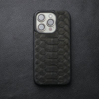 BLACK PYTHON SKIN PHONE CASE (CENTER SCALES)