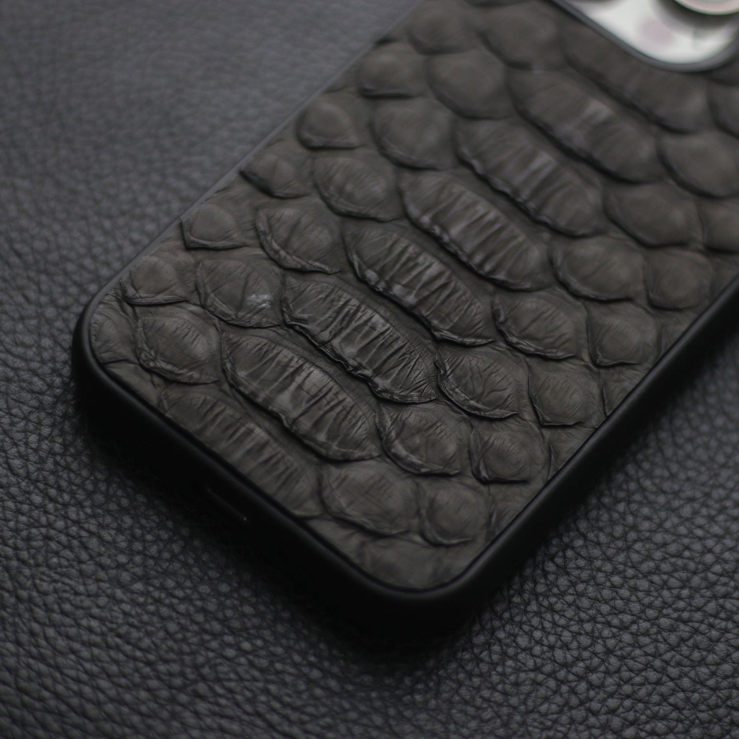 BLACK PYTHON SKIN PHONE CASE (CENTER SCALES)