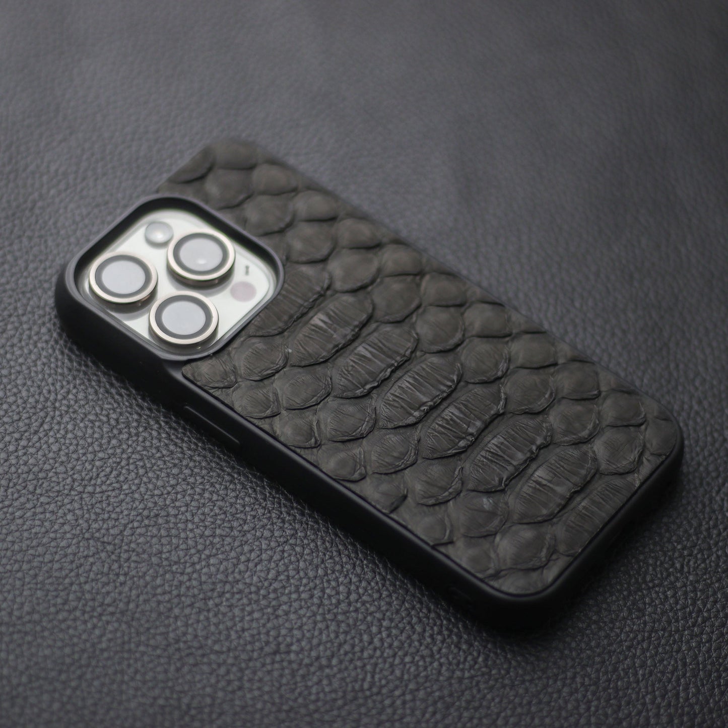 BLACK PYTHON SKIN PHONE CASE (CENTER SCALES)