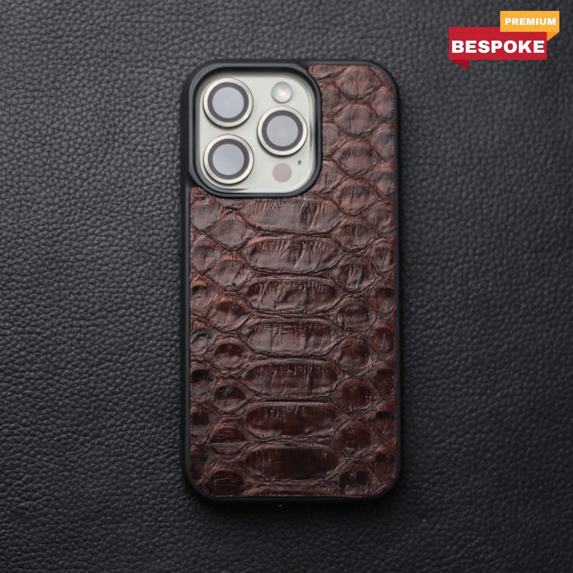 PECAN BROWN PYTHON SKIN PHONE CASE (CENTER SCALES)