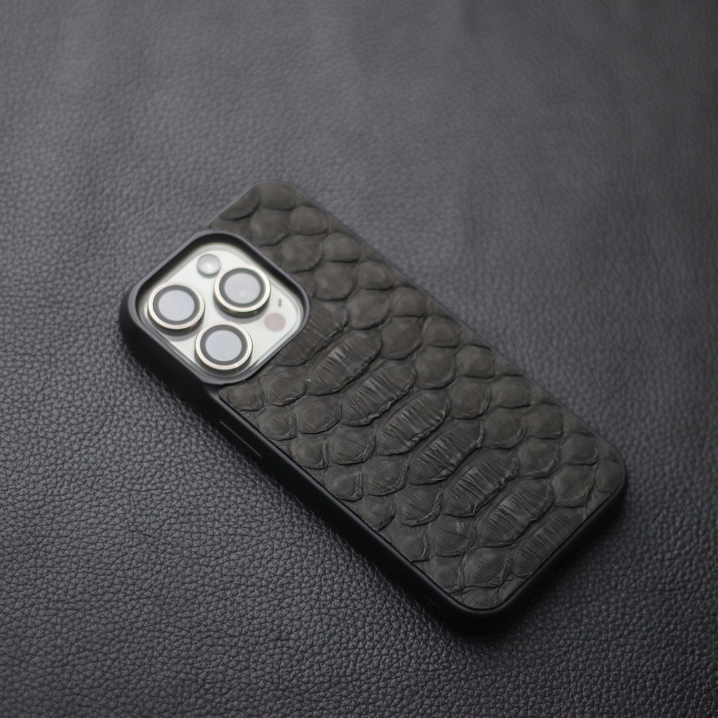 BLACK PYTHON SKIN PHONE CASE (CENTER SCALES)