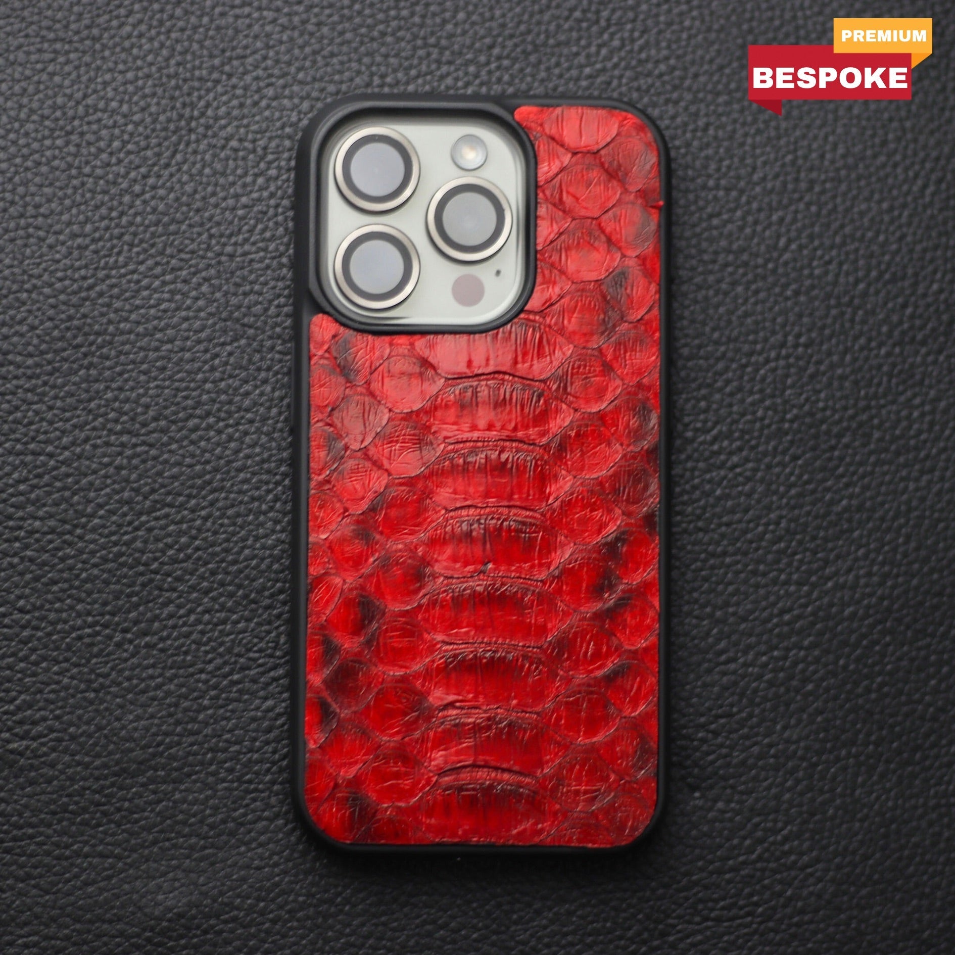 VENETIAN RED PYTHON SKIN PHONE CASE (CENTER SCALES)