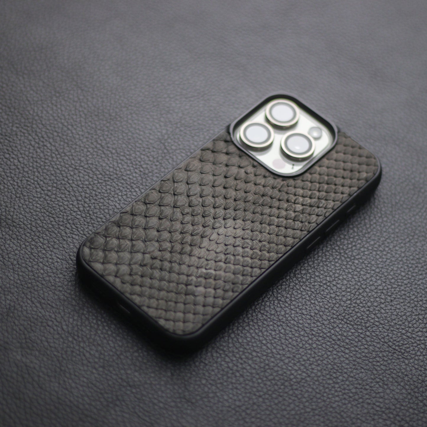 BLACK PYTHON SKIN PHONE CASE