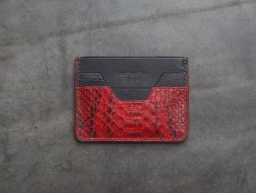 AUGUSTUS - MINIMAL WALLET VENETIAN RED PYTHON SKIN